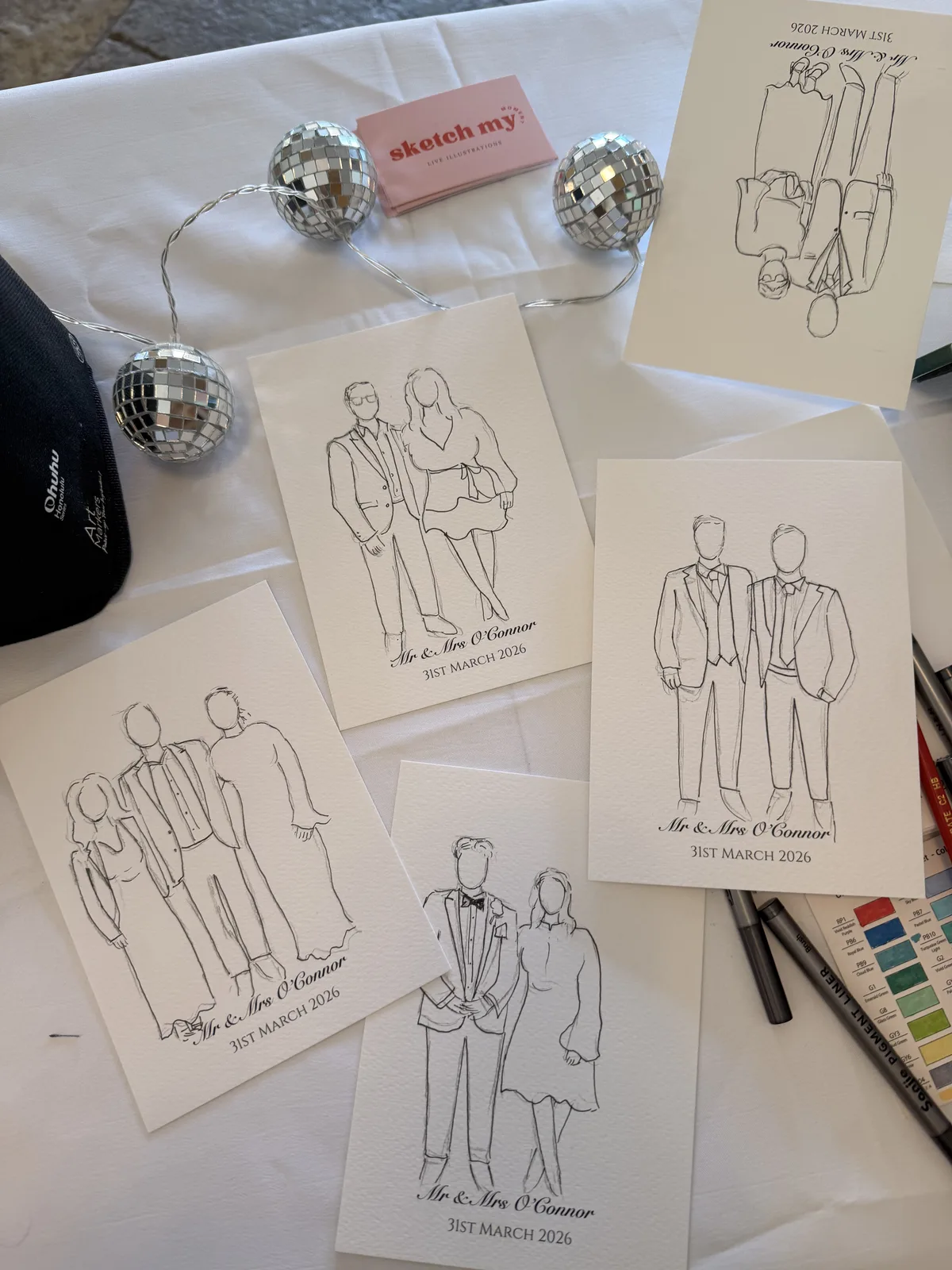 Live guest portrait by sketch my moment